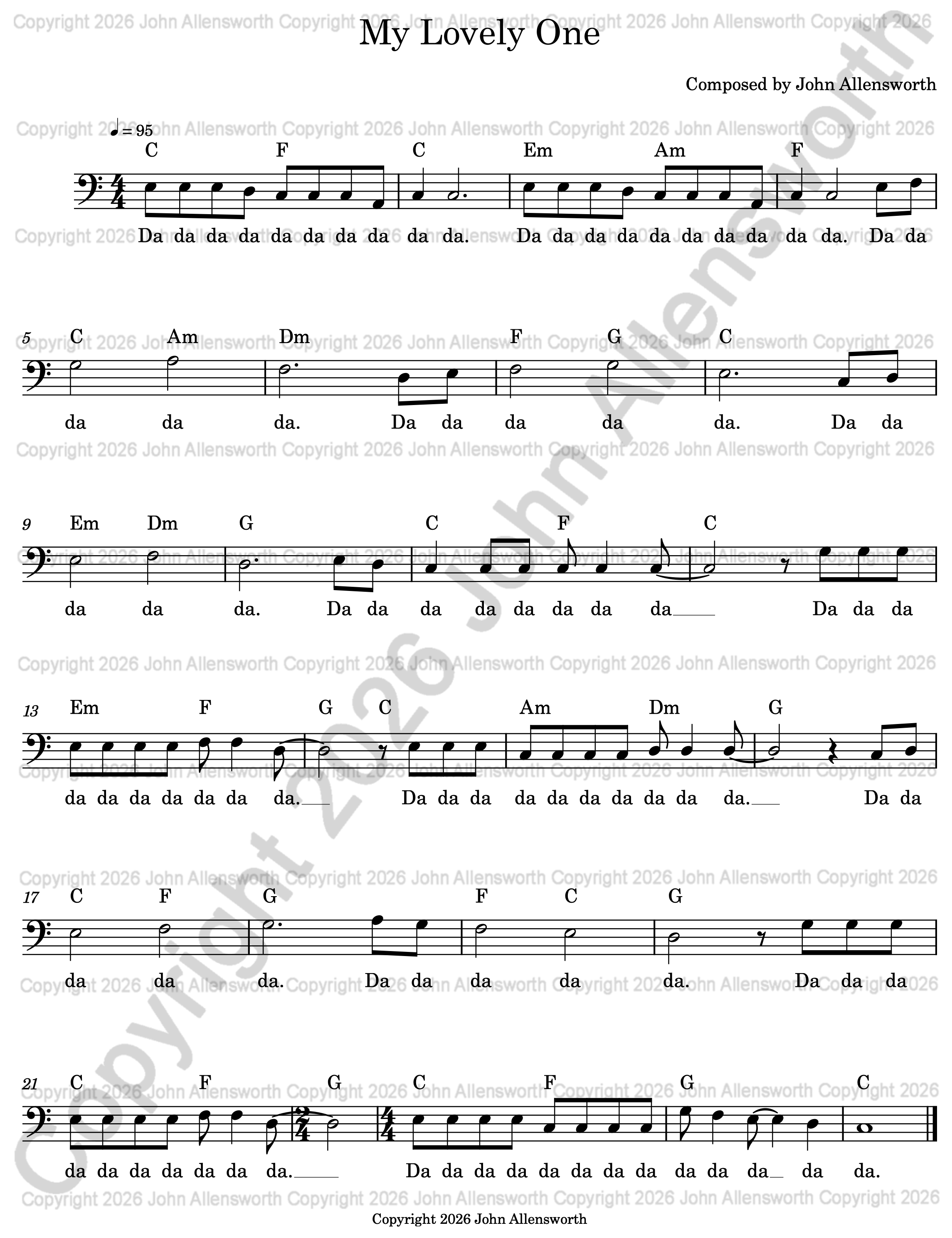 Just a Little Bit, composed by John Allensworth, copyright 2026